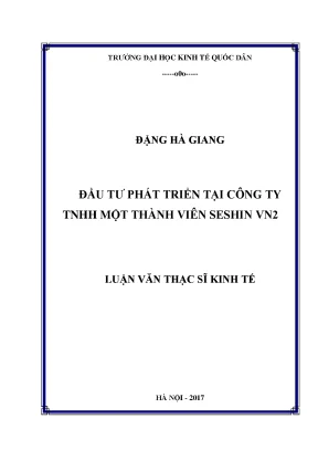 Đầu tư phát triển tại công ty tnhh một thành viên seshin vn2