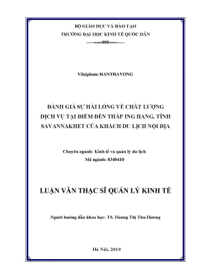 Đánh giá sự hài lòng về chất lượng dịch vụ tại điểm đến tháp ing hang tỉnh savannakhet của khách du lịch nội địa