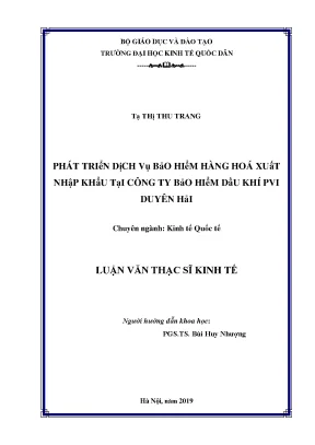 Phát triển dịch vụ bảo hiểm hàng hóa xuất nhập khẩu tại công ty bảo hiểm dầu khí pvi duyên hải