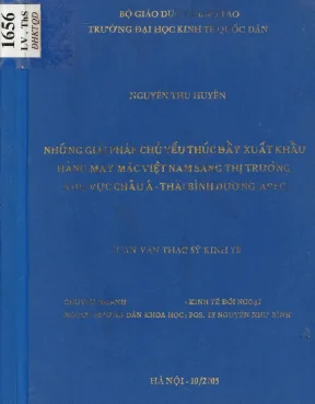 Những giải pháp chủ yếu thúc đẩy xuất khẩu hàng may mặc việt nam sang thị trường khu vực châu á thái bình dương apec