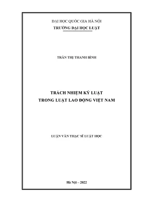 Trách nhiệm kỷ luật trong luật lao động việt nam