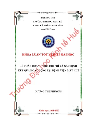 Kế toán doanh thu chi phí và xác định kết quả hoạt động tại bệnh viện mắt huế