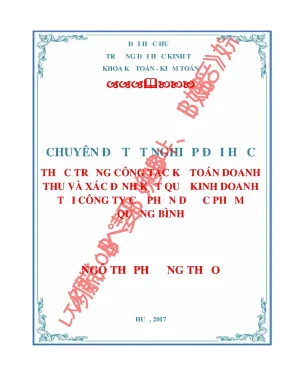 Thực trạng công tác kế toán doanh thu và xác định kết quả kinh doanh tại công ty cổ phần dược phẩm quảng bình
