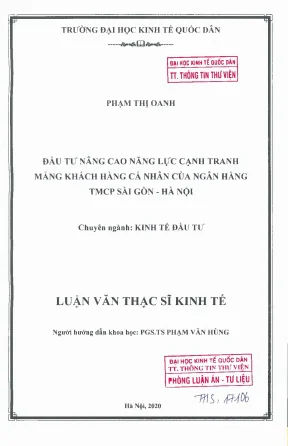 Đầu tư nâng cao năng lực cạnh tranh mảng khách hàng cá nhân của ngân hàng tmcp sài gòn hà nội