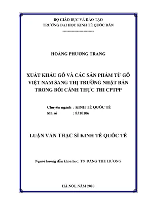 Xuất khẩu gỗ và các sản phẩm từ gỗ việt nam sang thị trường nhật bản trong bối cảnh thực thi cptpp