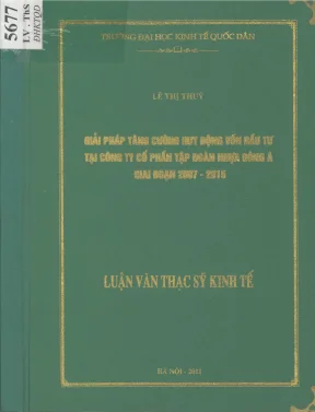 Giải pháp tăng cường huy động vốn đầu tư tại công ty cổ phần tập đoàn nhựa đông á giai đoạn 2007 2015