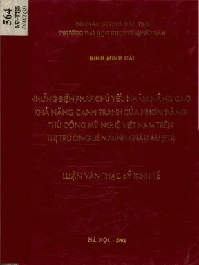 Những biện pháp chủ yếu nhằm nâng cao khả năng cạnh tranh của nhóm hàng thủ công mỹ nghệ việt nam trên thị trường liên minh châu âueu