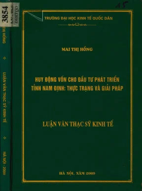 Huy động vốn cho đầu tư phát triển tỉnh nam định thực trạng và giải pháp