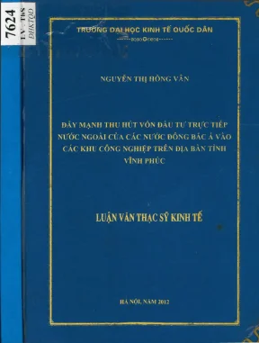Đẩy mạnh thu hút vốn đầu tư trực tiếp nước ngoài của các nước đông bắc á vào các khu vực công nghiệp trên địa bàn tỉnh vĩnh phúc