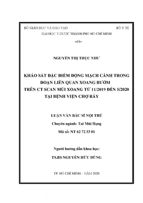 Khảo sát đặc điểm động mạch cảnh trong đoạn liên quan xoang bướm trên ct scan mũi xoang từ 11