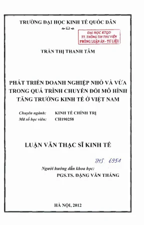 Phát triển doanh nghiệp nhỏ và vừa trong quá trình chuyển đổi mô hình tăng trưởng kinh tế ở việt nam