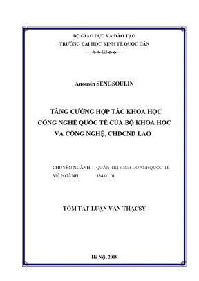 Tăng cường hợp tác khoa học công nghệ quốc tế của bộ khoa học và công nghệ chdcnd lào