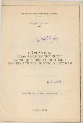Cổ phần hoá doanh nghiệp nhà nước trong quá trình hình thành nền kinh tế thị trường ở việt nam