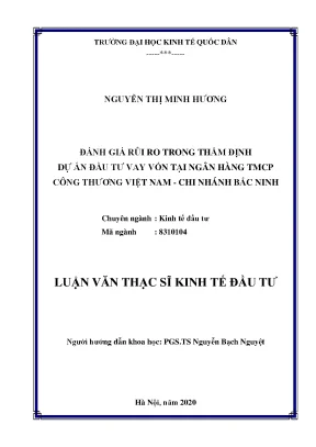 Đánh giá rủi ro trong thẩm định dự án đầu tư vay vốn tại ngân hàng tmcp công thương việt nam chi nhánh bắc ninh