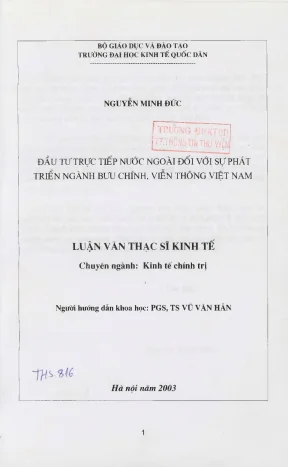Đầu tư trực tiếp nước ngoài đối với sự phát triển ngành bưu chính viễn thông việt nam
