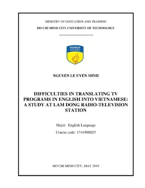 Difficulties in translating tv programs in english into vietnamese a study at lam dong radio television station