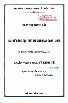 Đầu tư công tại long an giai đoạn 2009 2020