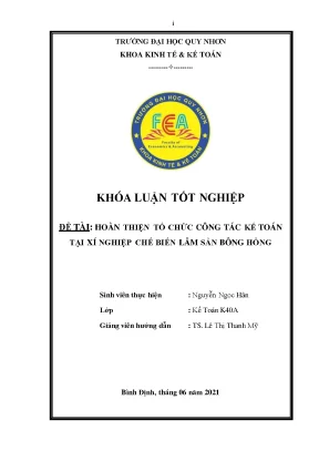 Hoàn thiện tổ chức công tác kế toán tại xí nghiệp chế biến lâm sản
