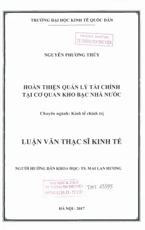 Hoàn thiện quản lý tài chính tại cơ quan kho bạc nhà nước