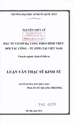 Đầu tư cơ sở hạ tầng theo hình thức đối tác công tưppp tại việt nam