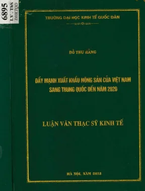 Đẩy mạnh xuất khẩu nông sản của việt nam sang trung quốc đến năm 2020