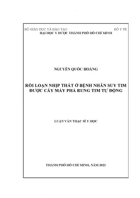 Rối loạn nhịp thất ở bệnh nhân suy tim được cấy máy phá rung tim tự động