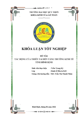 Tác động của thiên tai đến tăng trưởng kinh tế của tỉnh bình định