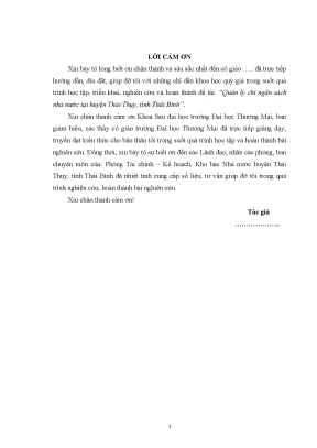 Quản lý chi ngân sách nhà nước thái thụy thái bình