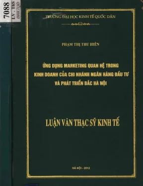 Ứng dụng marketing quan hệ trong kinh doanh của chi nhánh ngân hàng đầu tư và phát triển bắc hà nội