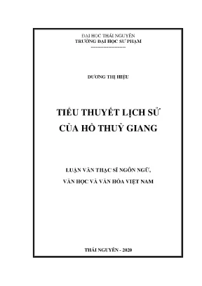 Luận văn thạc sĩ tiểu thuyết lịch sử của hồ thủy giang
