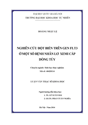 Luận văn thạc sĩ nghiên cứu đột biến trên gen flt3 ở một số bệnh nhân lơ xê mi cấp dòng tủy 14