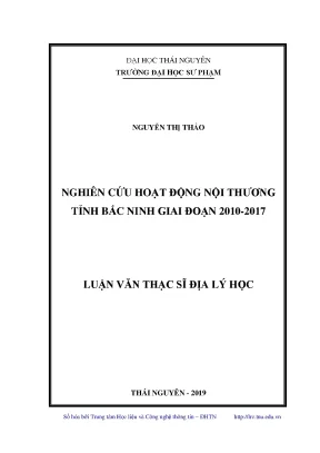 Luận văn thạc sĩ nghiên cứu hoạt động nội thương tỉnh bắc ninh giai đoạn 2010 2017