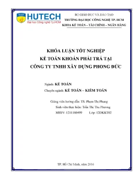 Luận văn thạc sĩ kế toán khoản phải trả tại công ty tnhh xây dựng phong đức