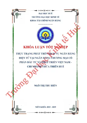 Thực trạng phát trển dịch vụ ngân hàng điện tử tại ngân hàng thương mại cổ phần đầu tư và phát triển việt nam chi nhánh thừa thiên huế