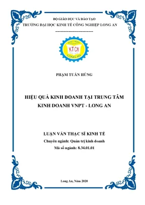 Luận văn thạc sĩ hiệu quả kinh doanh tại trung tâm kinh doanh vnpt long an