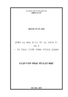 Luận văn thạc sĩ quản lý nhà nước về lý lịch tư pháp từ thực tiễn tỉnh tuyên quang