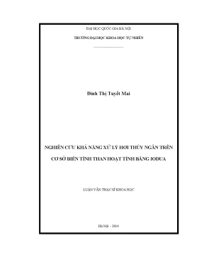 Luận văn thạc sĩ nghiên cứu khả năng xử lý hơi thủy ngân trên cơ sở biến tính than hoạt tính bằng iodua