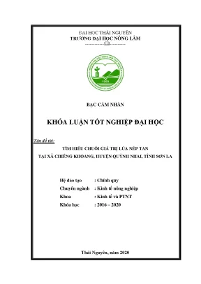 Luận văn thạc sĩ tìm hiểu chuỗi giá trị lúa nếp tan tại xã chiềng khoang huyện quỳnh nhai tỉnh sơn la