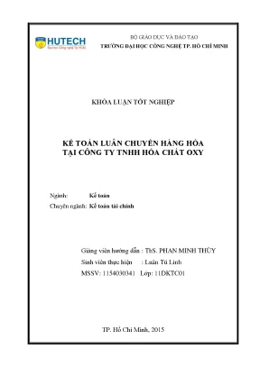 Luận văn thạc sĩ kế toán luân chuyển hàng hóa tại công ty tnhh hóa chất oxy