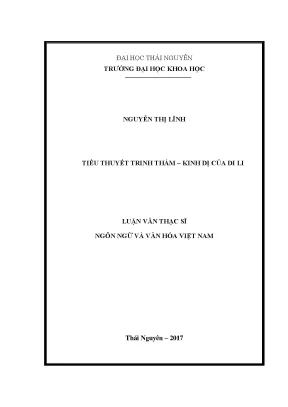 Luận văn thạc sĩ tiểu thuyết trinh thám kinh dị của di li