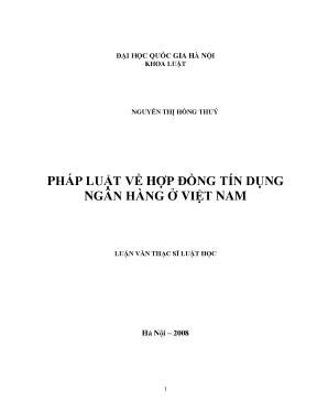 Luận văn thạc sĩ pháp luật về hợp đồng tín dụng ngân hàng ở việt nam