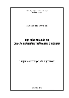 Luận văn thạc sĩ hợp đồng mua bán nợ của các ngân hàng thương mại ở việt nam