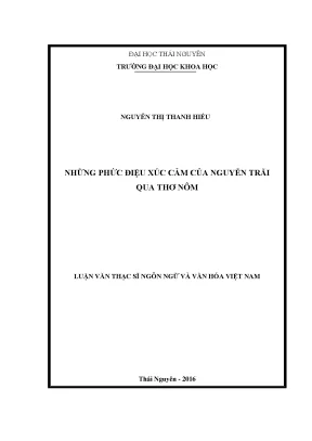 Luận văn thạc sĩ những phức điệu xúc cảm của nguyễn trãi qua thơ nôm