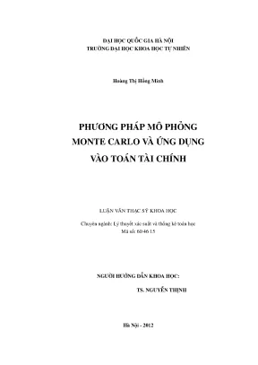 Luận văn thạc sĩ phương pháp mô phỏng monte carlo và ứng dụng vào toán tài chính