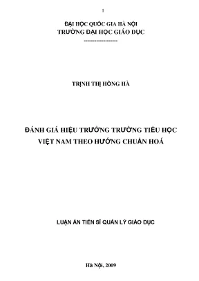 Luận văn thạc sĩ đánh giá hiệu trưởng trường tiểu học việt nam theo hướng chuẩn hóa luận án ts giáo dục học 62 14 05 01
