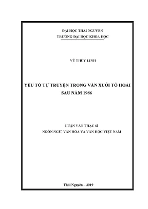 Luận văn thạc sĩ yếu tố tự truyện trong văn xuôi tô hoài sau năm 1986