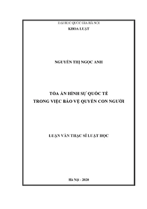 Luận văn thạc sĩ tòa án hình sự quốc tế trong việc bảo vệ quyền con người