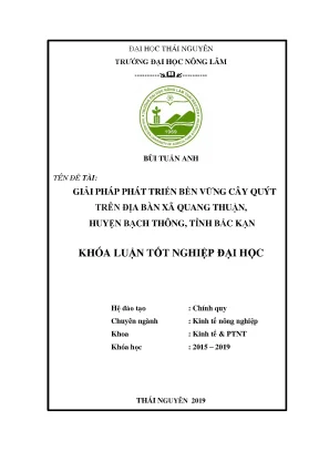 Luận văn thạc sĩ giải pháp phát triển bền vững cây quýt trên địa bàn xã quang thuận huyện bạch thông tỉnh bắc kạn