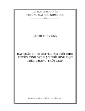 Luận văn thạc sĩ bài toán đuổi bắt trong trò chơi tuyến tính với hạn chế hình học trên thang thời gian