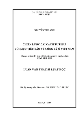 Luận văn thạc sĩ chiến lược cải cách tư pháp với mục tiêu bảo vệ công lý ở việt nam